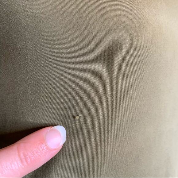 ASOS olive army green tan cold shoulder sleeve top size 0 - Picture 4 of 14